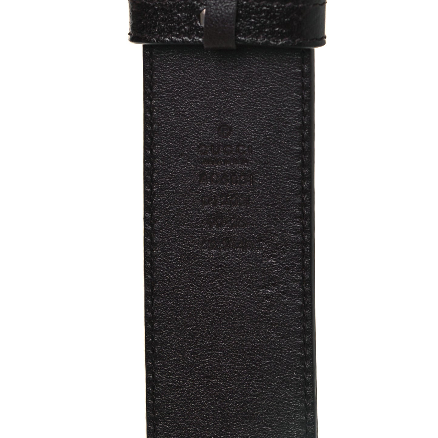 Textured Dollar Calfskin Nickel Double G 40mm Belt 90 36 Dark Cocoa