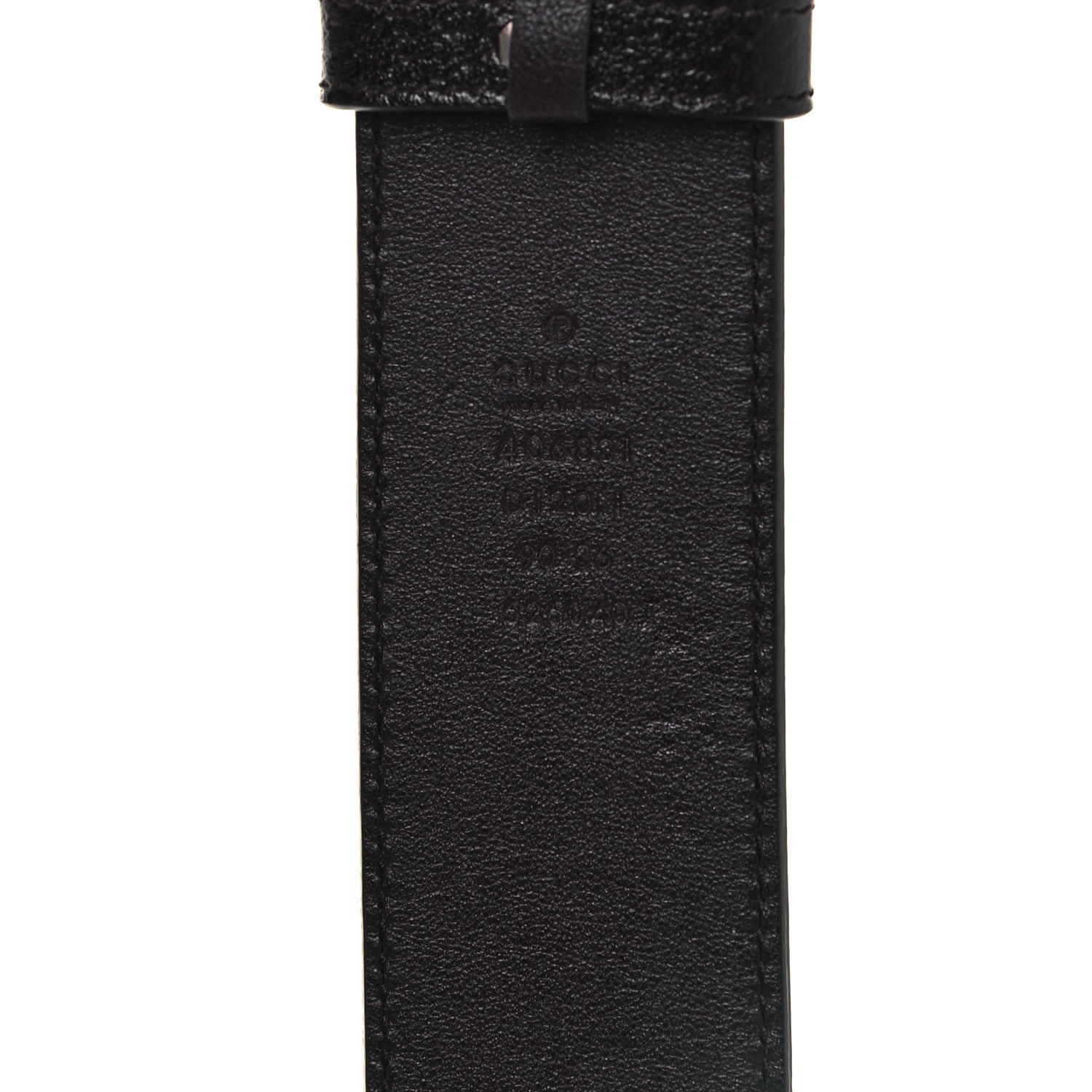 Gucci Textured Dollar Calfskin Nickel Double G 40mm Belt 90 36 Dark Cocoa 3 of 4