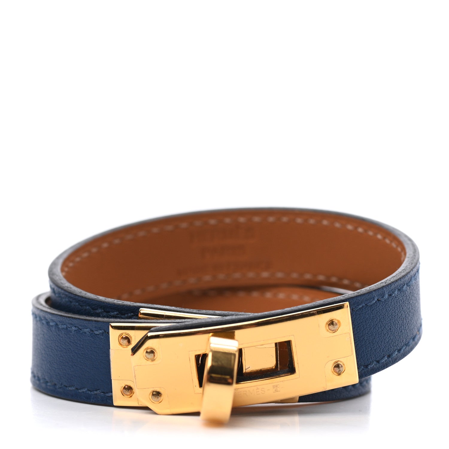Hermes Swift Kelly Double Tour Bracelet T1 Bleu Agate 1 of 3
