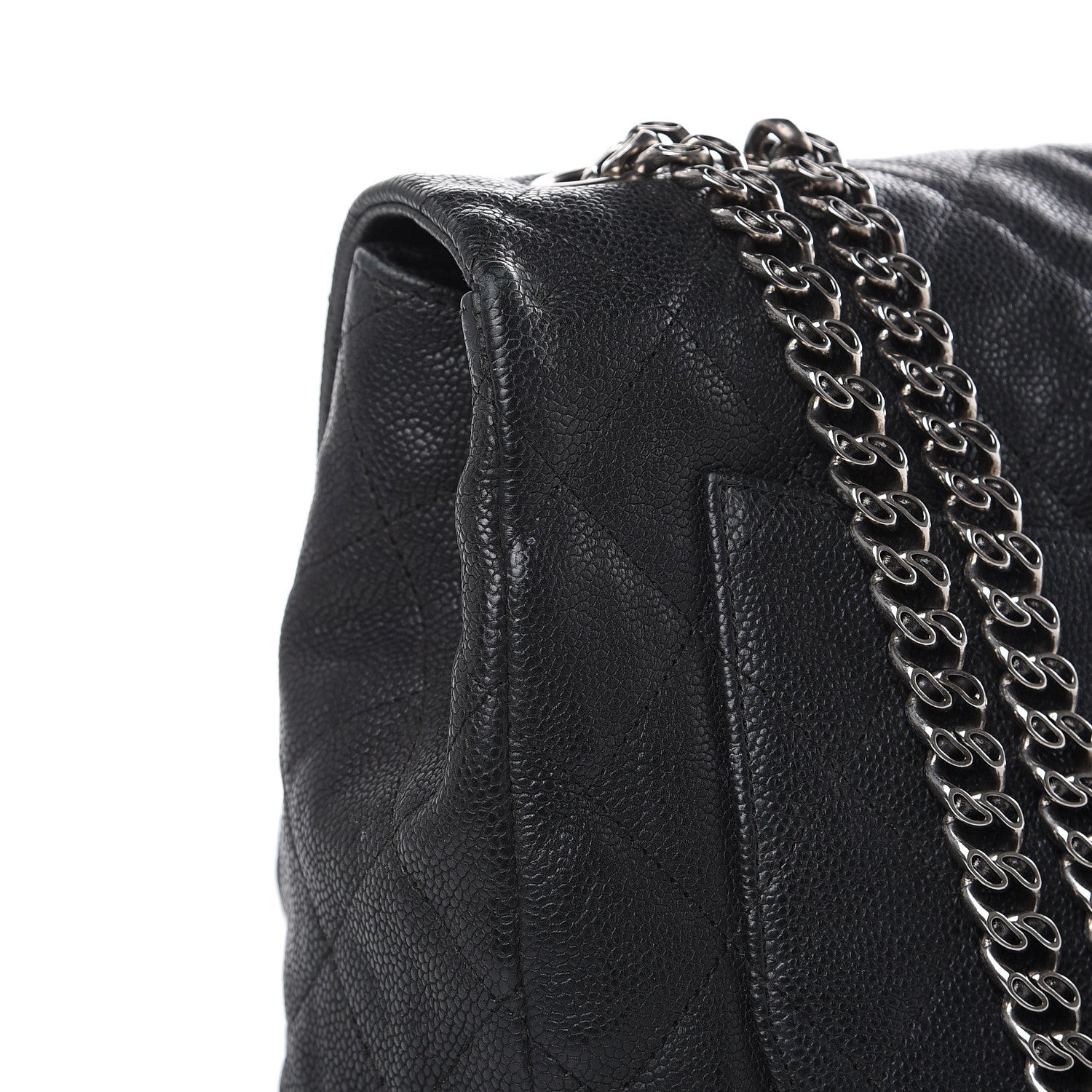 Chanel Washed Caviar Quilted 2.55 Reissue 227 Bijoux Chain Flap Black 10 of 15