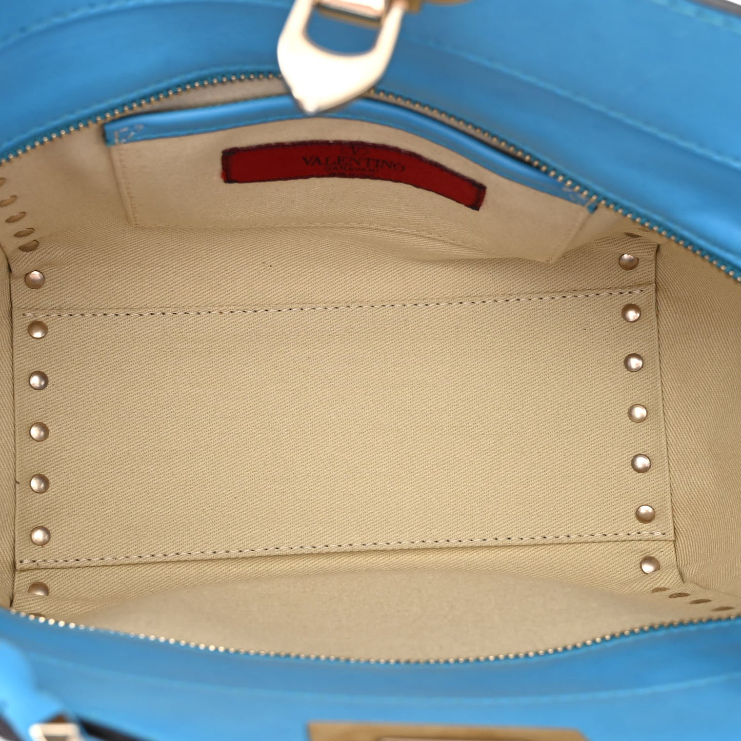 Vitello Small Rockstud Double Handle Tote Parrot