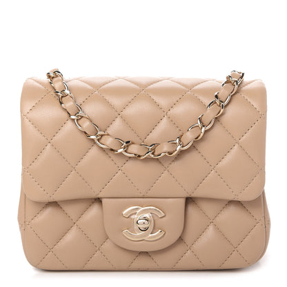 Chanel Lambskin Quilted Mini Square Flap Dark Beige 1 of 11