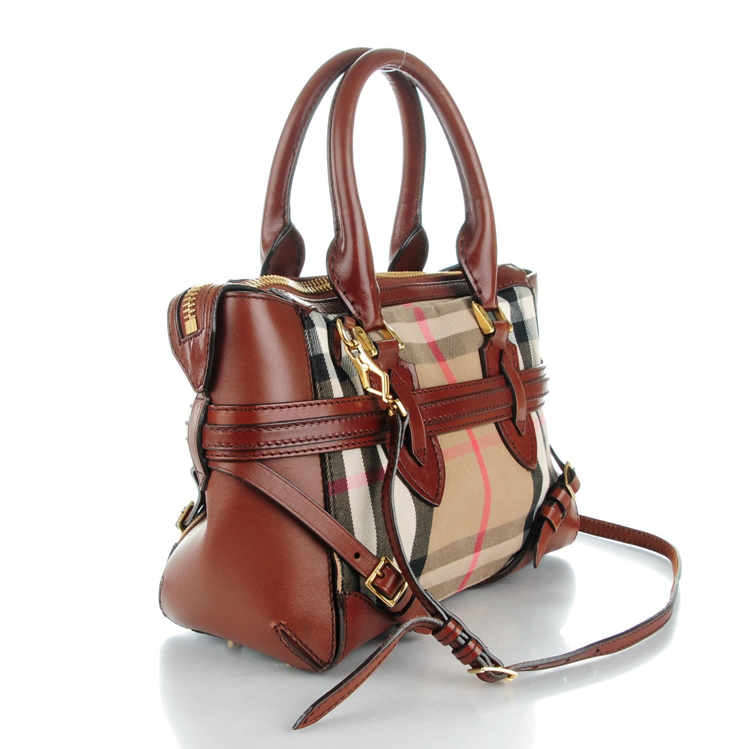 Burberry House Check Small Gladstone Dark Tan 3 of 11