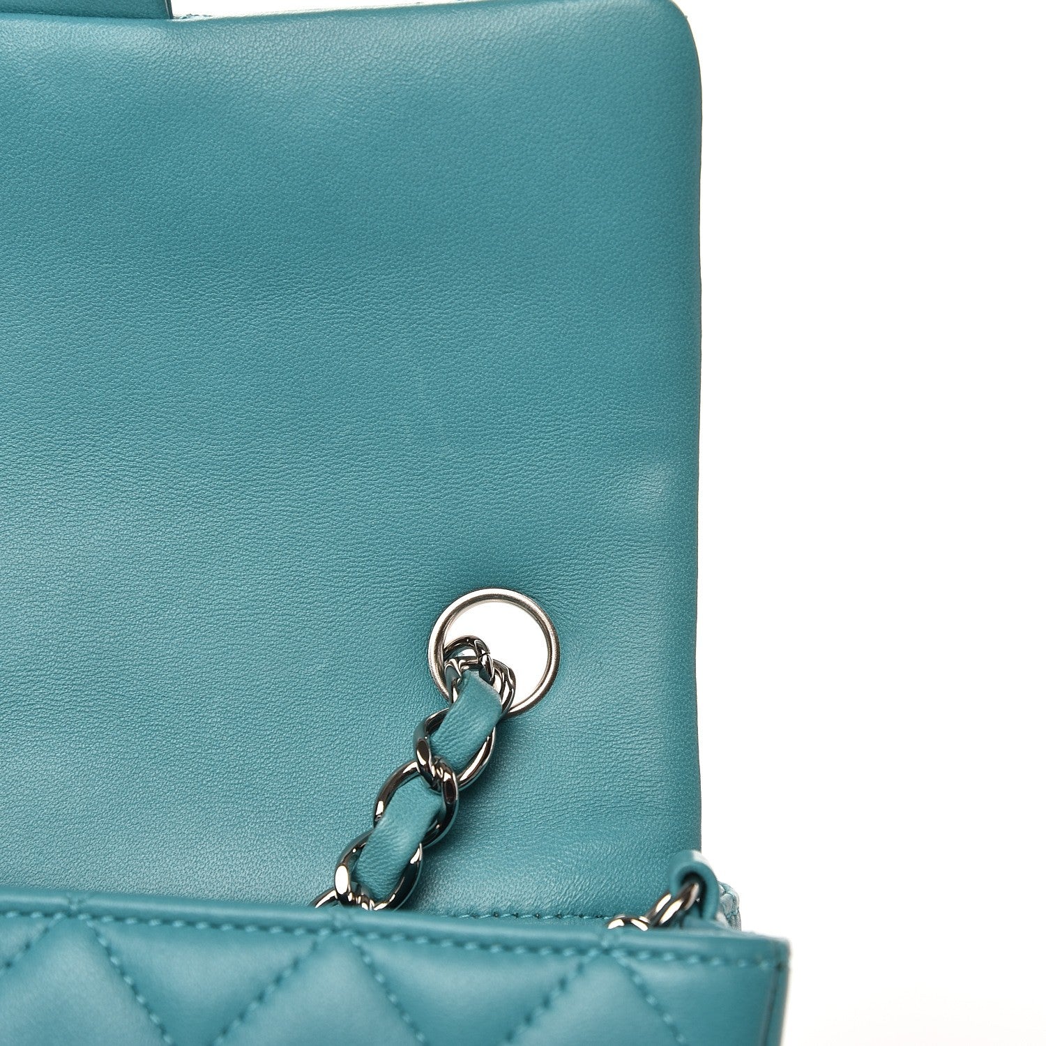 Chanel Lambskin Quilted Mini Rectangular Flap Turquoise 9 of 10