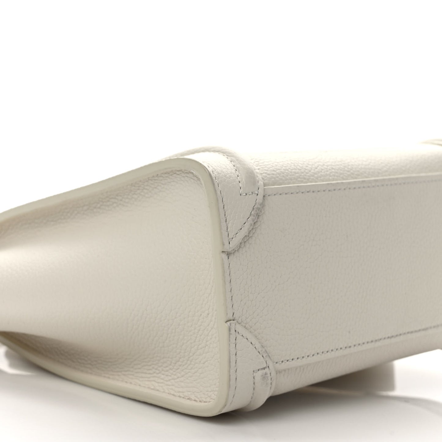 Drummed Calfskin Nano Luggage Chalk