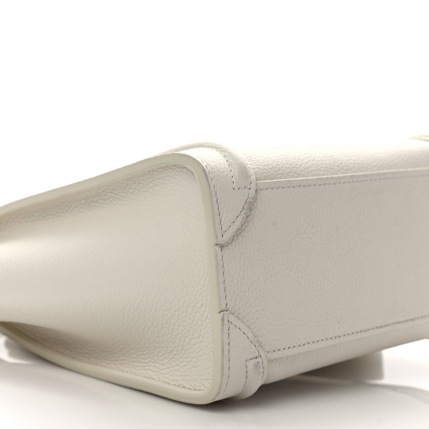 Celine Drummed Calfskin Nano Luggage Chalk 8 of 12