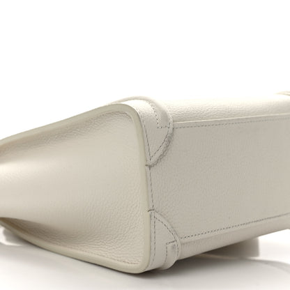 Celine Drummed Calfskin Nano Luggage Chalk 8 of 12
