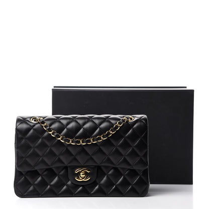 Chanel Lambskin Quilted Medium Double Flap Black 14 of 14