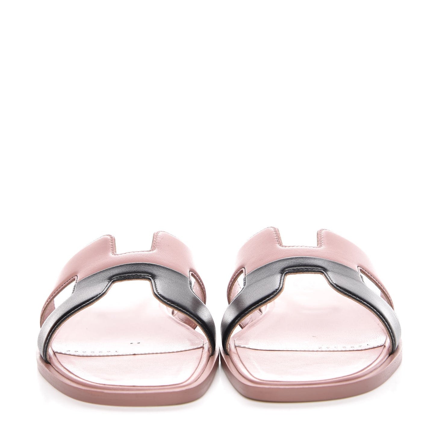 Box Calfskin Oran Sandals 37 Black Vieux Rose