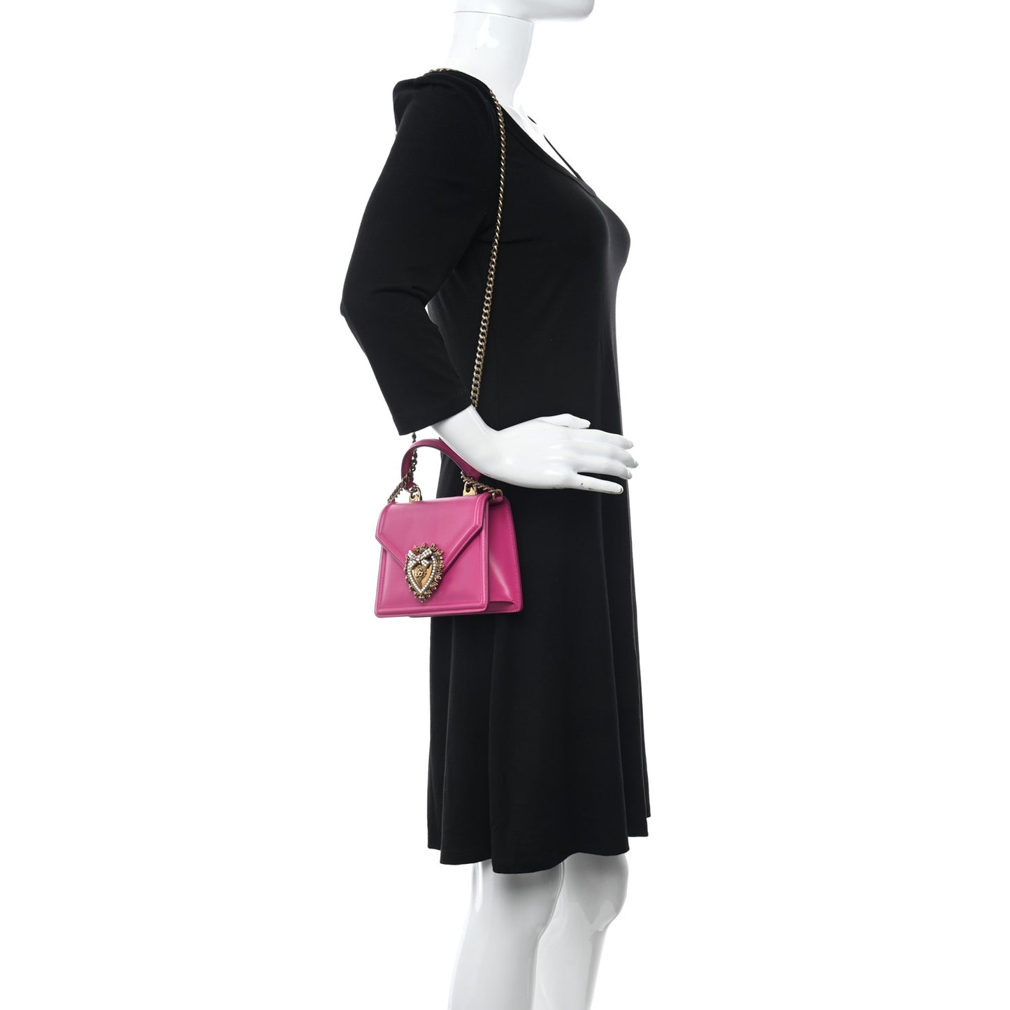 Smooth Calfskin Small Devotion Envelope Top Handle Bag Pink