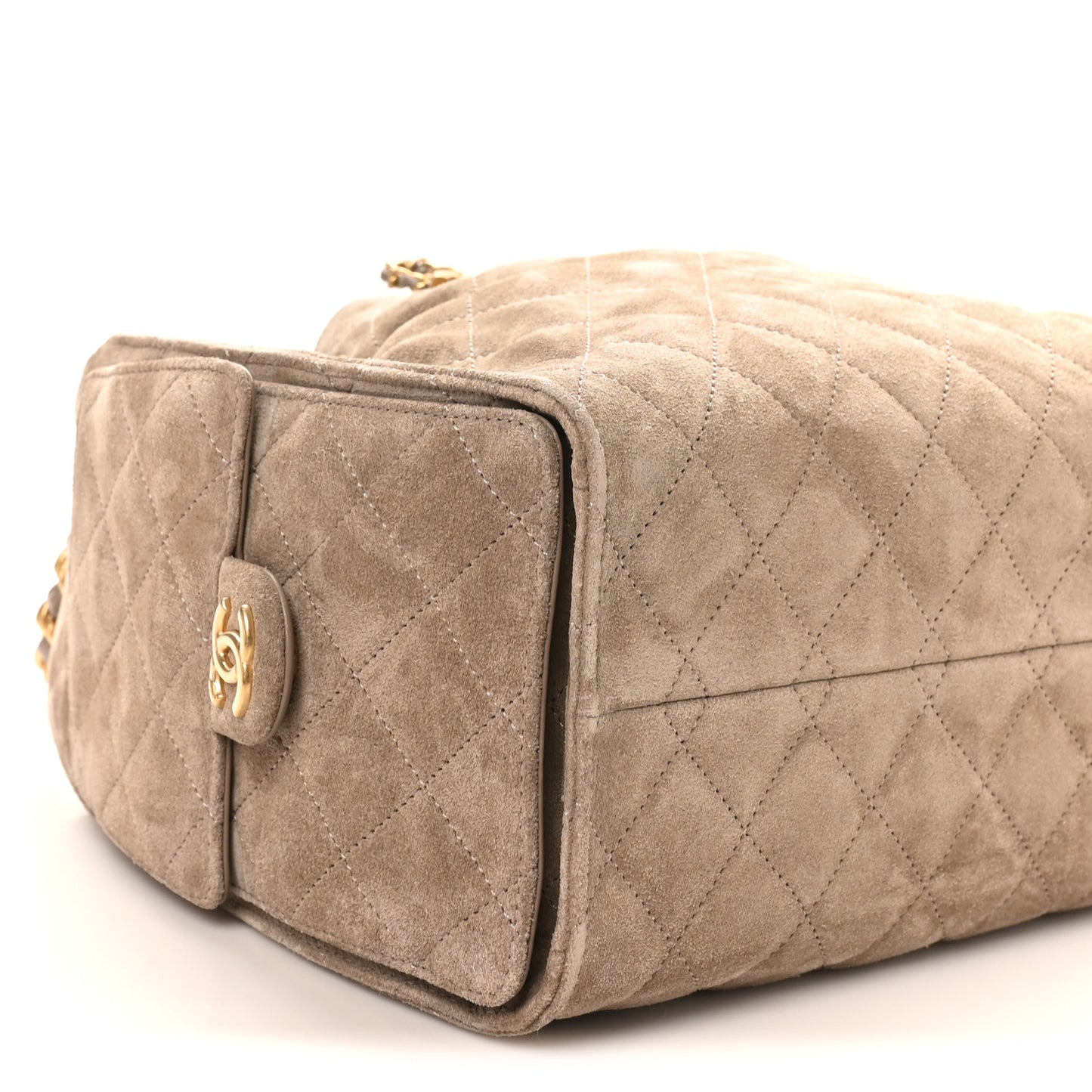 Suede Quilted Small Chanel 25 Handbag Dark Grey