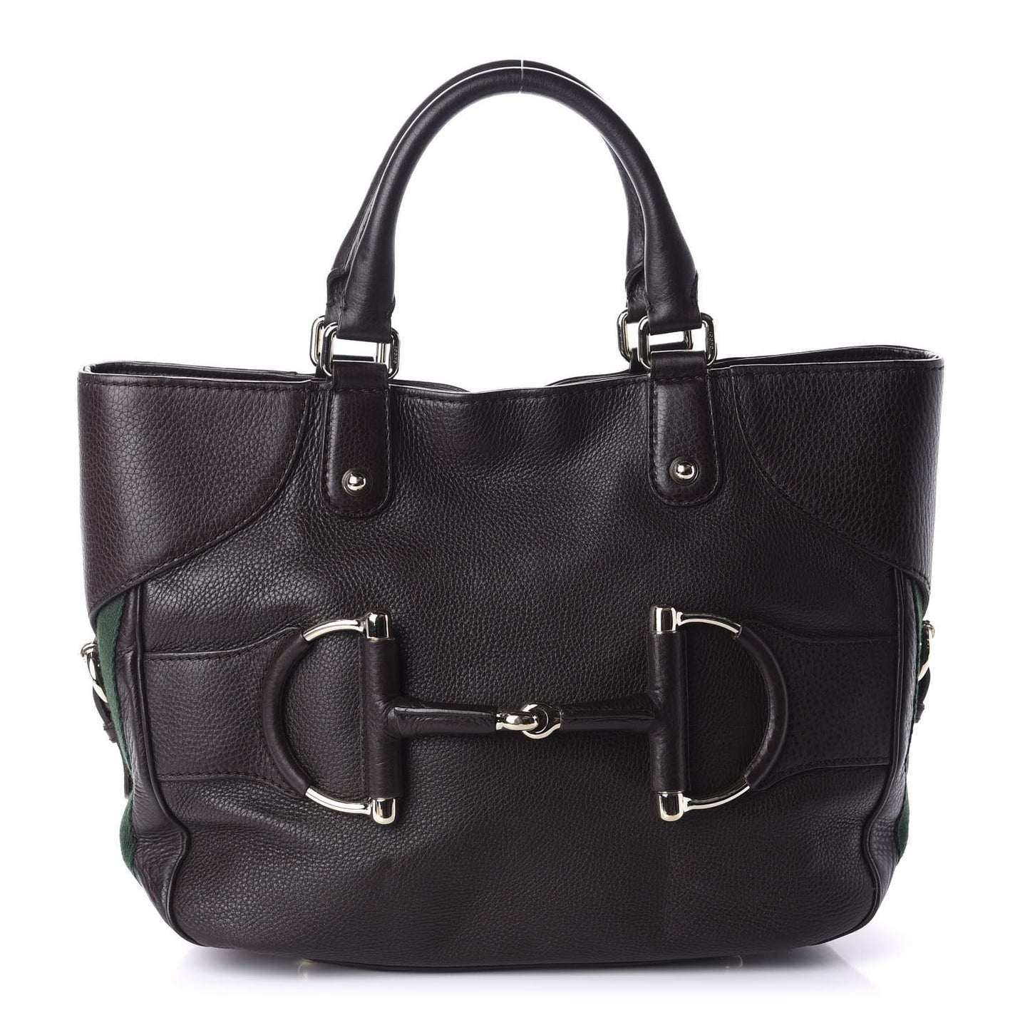 Calfskin Horsebit Web Dark Brown