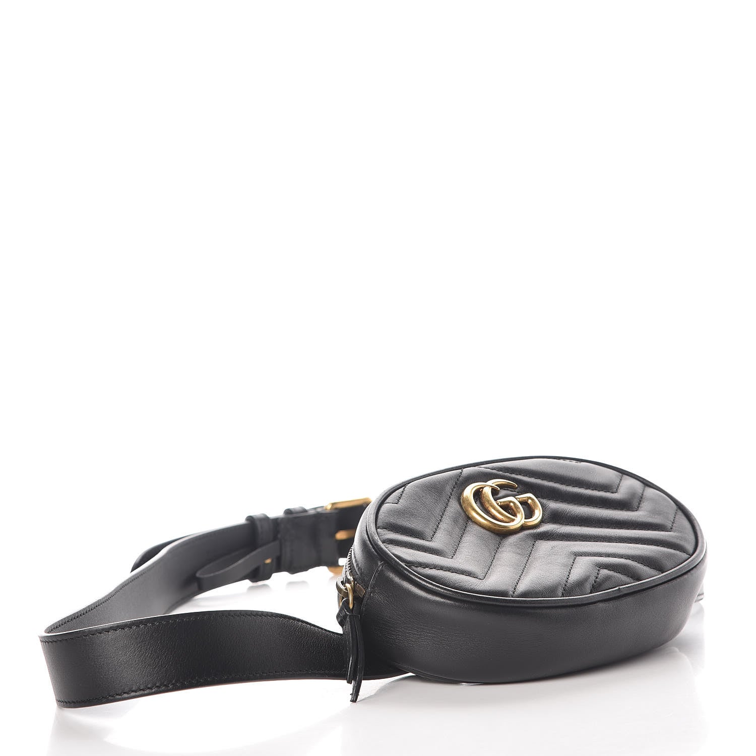 Gucci Calfskin Matelasse GG Marmont Belt Bag 95 38 Black 4 of 7