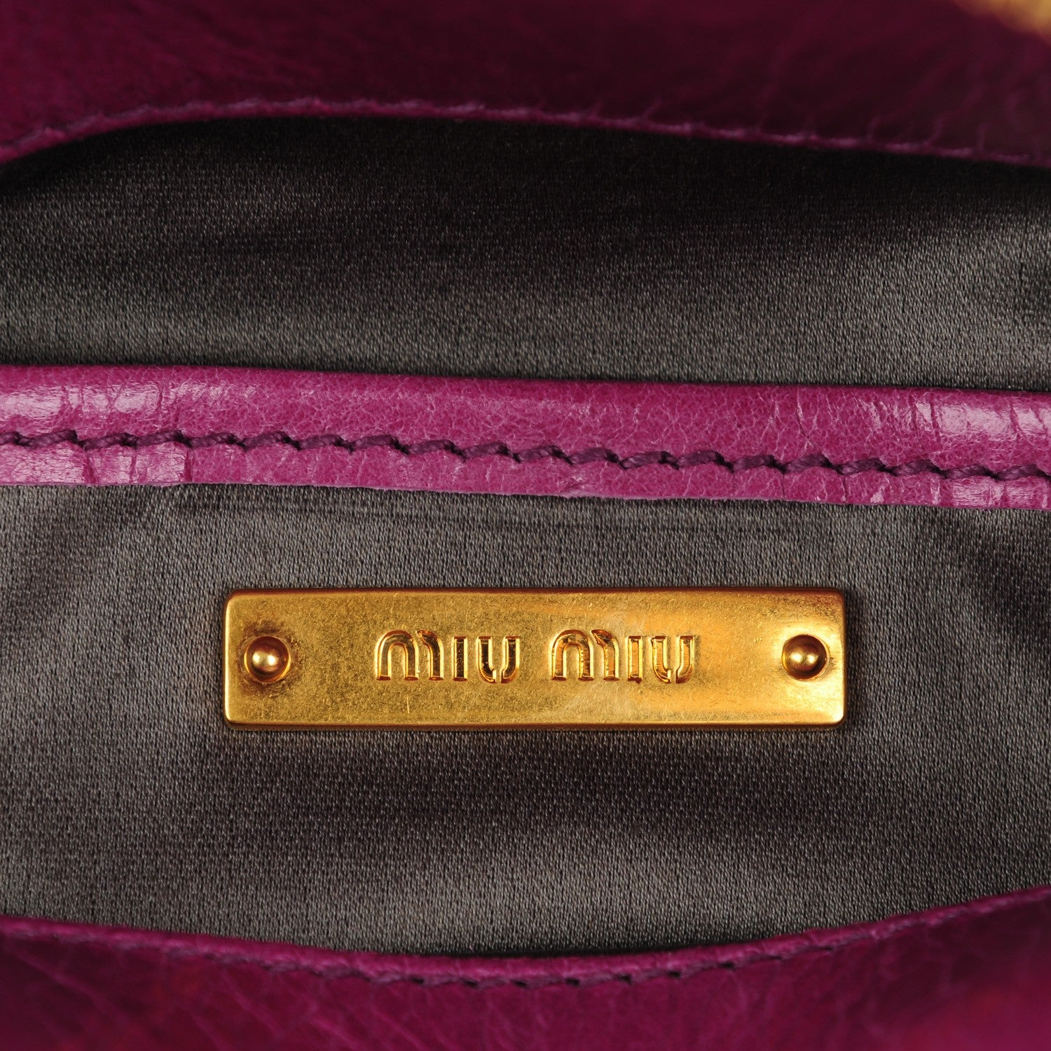 Miu Miu Vitello Lux Mini Bow Bag Fuchsia 6 of 7