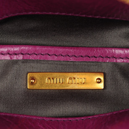 Miu Miu Vitello Lux Mini Bow Bag Fuchsia 6 of 7