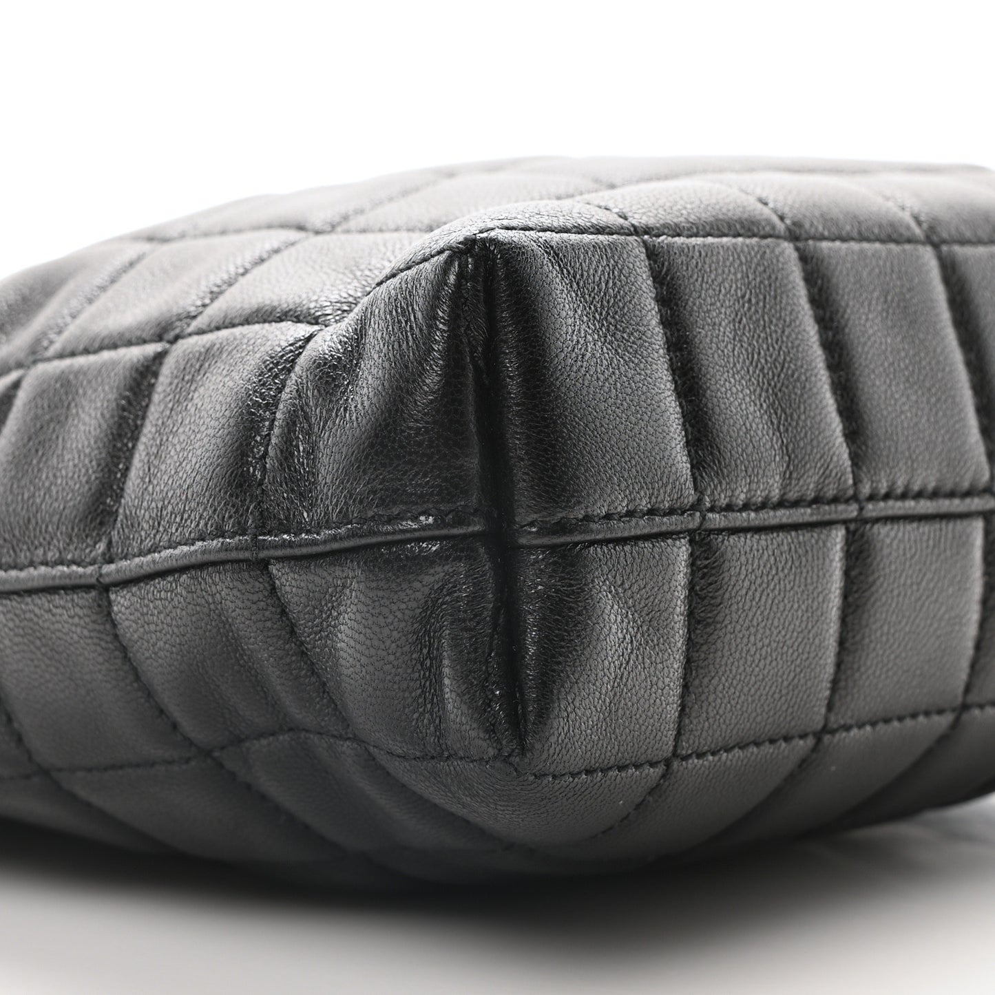 Lambskin Carre Quilted Mini Shopping Bag Black