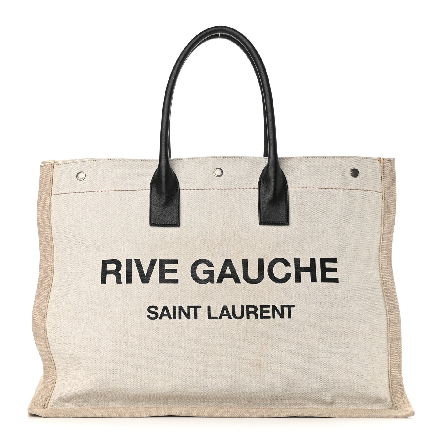 Linen Calfskin Rive Gauche Tote Optic White