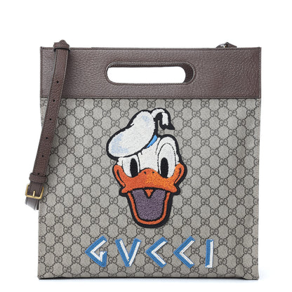 Gucci X DISNEY Soft GG Supreme Monogram Donald Duck Slip Handle Vertical Tote Beige New Acero 1 of 9