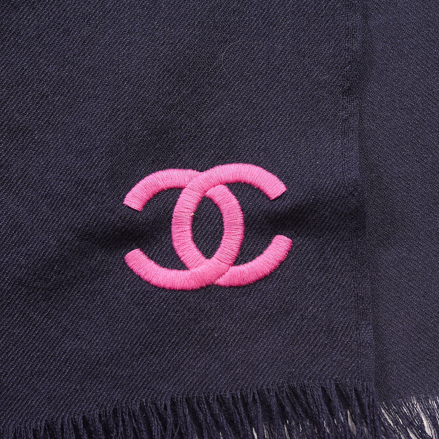 Chanel Cashmere CC Stole Navy 4 of 5