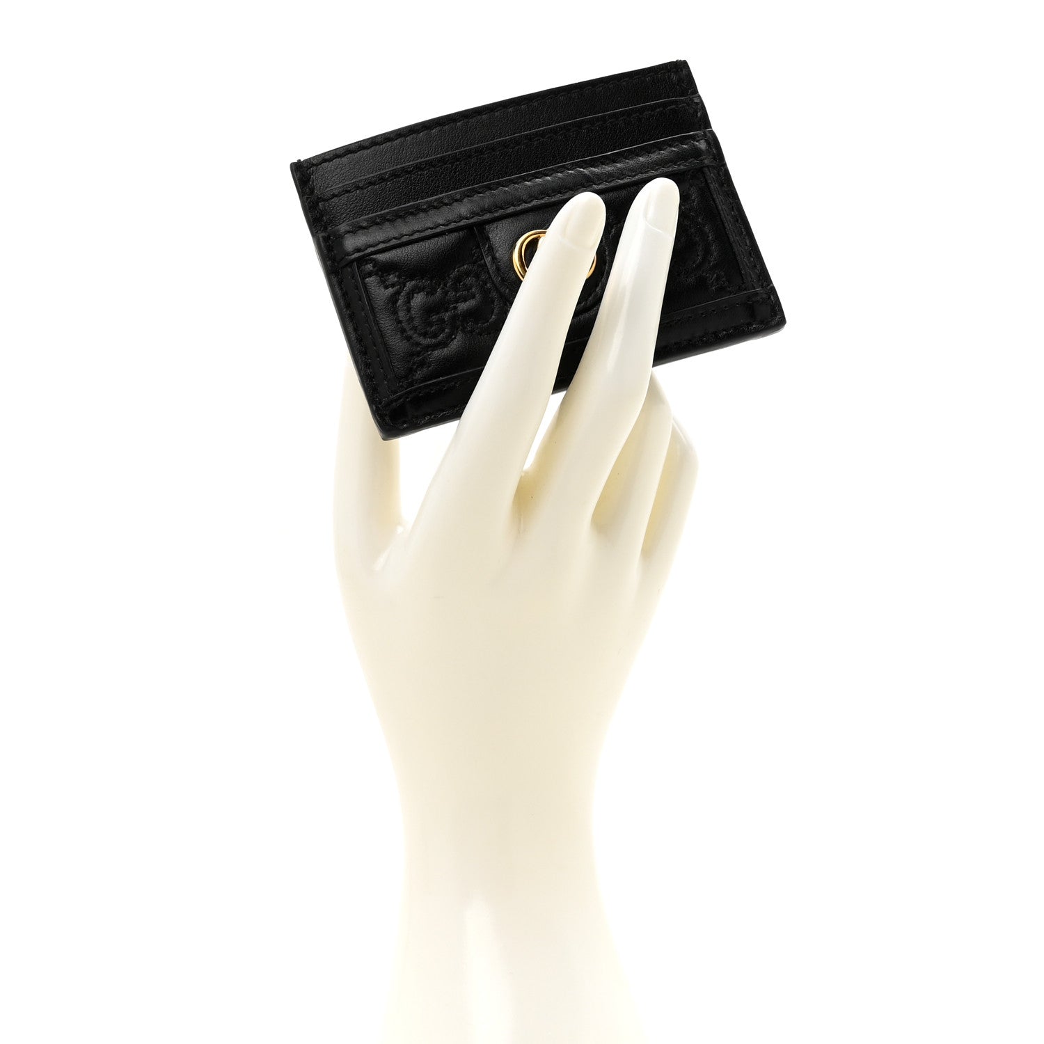 Gucci Calfskin GG Matelasse Card Holder  Black 2 of 7