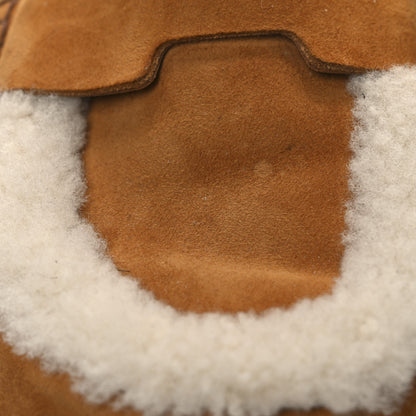 Hermes Suede Goatskin Shearling Go Mules 37.5 Beige Kraft Ecru 10 of 11