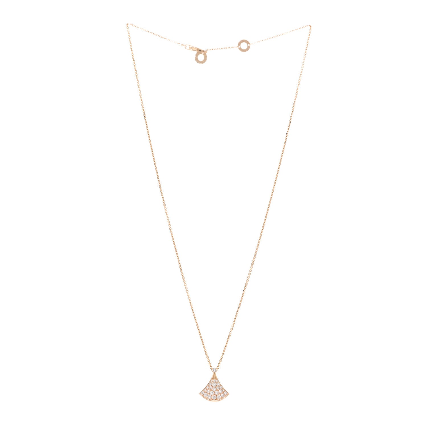 Bulgari 18K Rose Gold Diamond Divas' Dream Pave Pendant Necklace 3 of 5