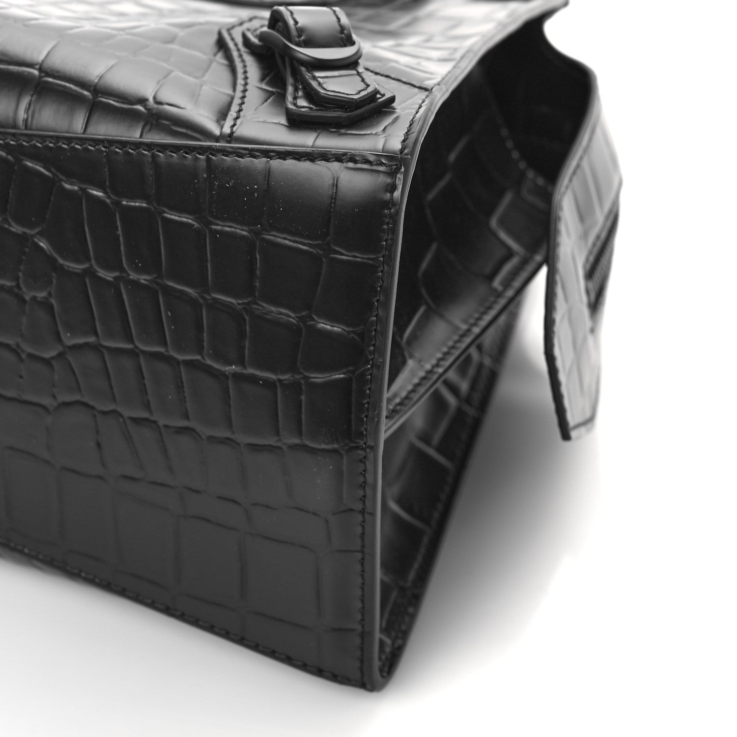 Balenciaga Semi Shiny Calfskin Crocodile Embossed Neo Classic Black Hardware S City Black 9 of 9