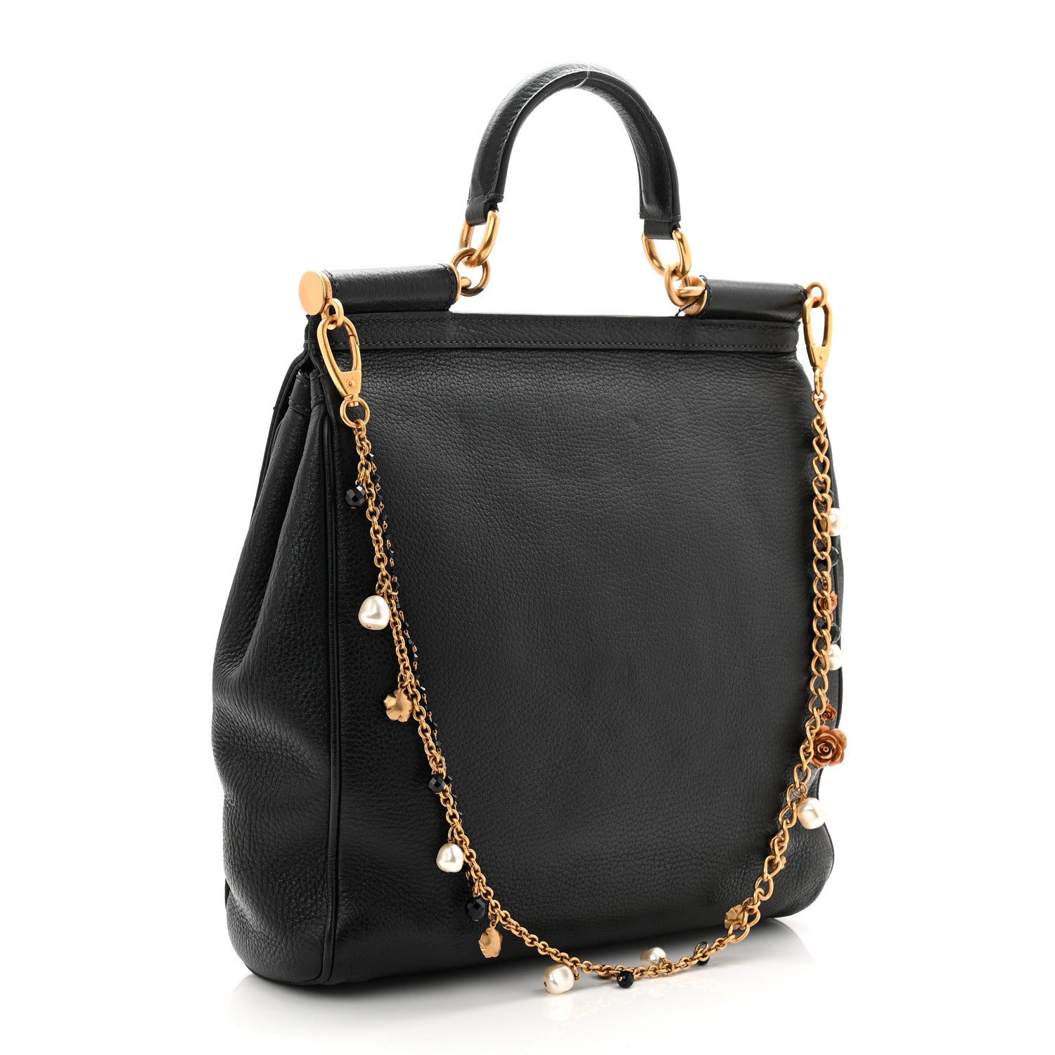 Dolce & Gabbana Deerskin Cervo Large Miss Sicily Satchel Black 4 of 17