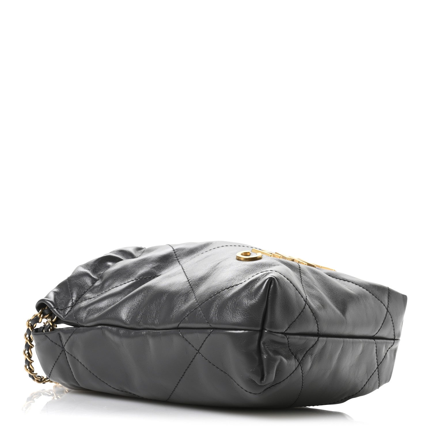Chanel Shiny Calfskin Quilted Mini Chanel 22 Dark Grey 7 of 21