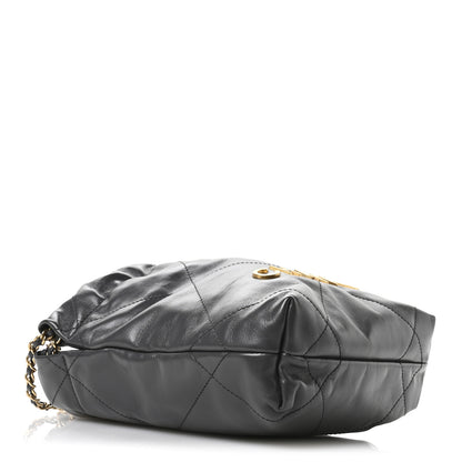 Chanel Shiny Calfskin Quilted Mini Chanel 22 Dark Grey 7 of 21