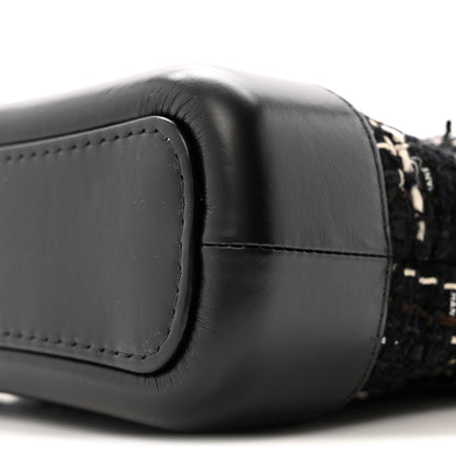Chanel Tweed Calfskin Small Gabrielle Hobo Black White 10 of 12