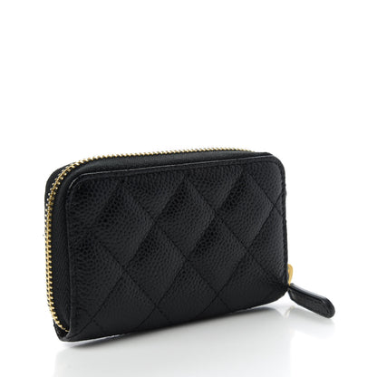 Chanel Caviar Quilted Zip Coin Purse Black 3 of 10