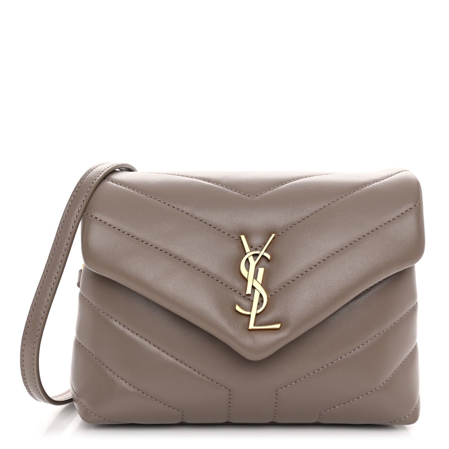 Calfskin Y Quilted Monogram Toy Loulou Crossbody Bag Greyish Brown