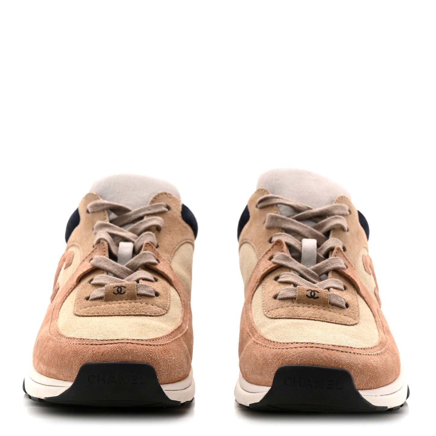 Suede Calfskin CC Sneakers 40 Brown Beige