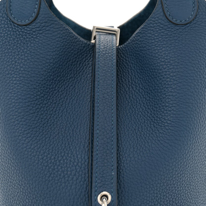 Hermes Taurillon Maurice Picotin Lock 18 PM Deep Blue 8 of 12