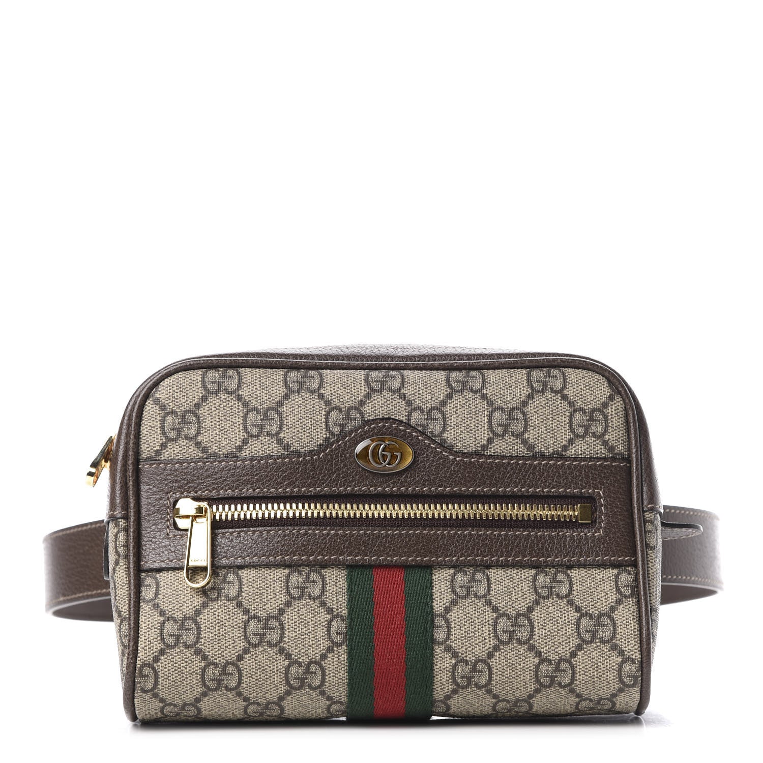 Gucci GG Supreme Monogram Web Small Ophidia Belt Bag 85 34 Dark Brown 1 of 11