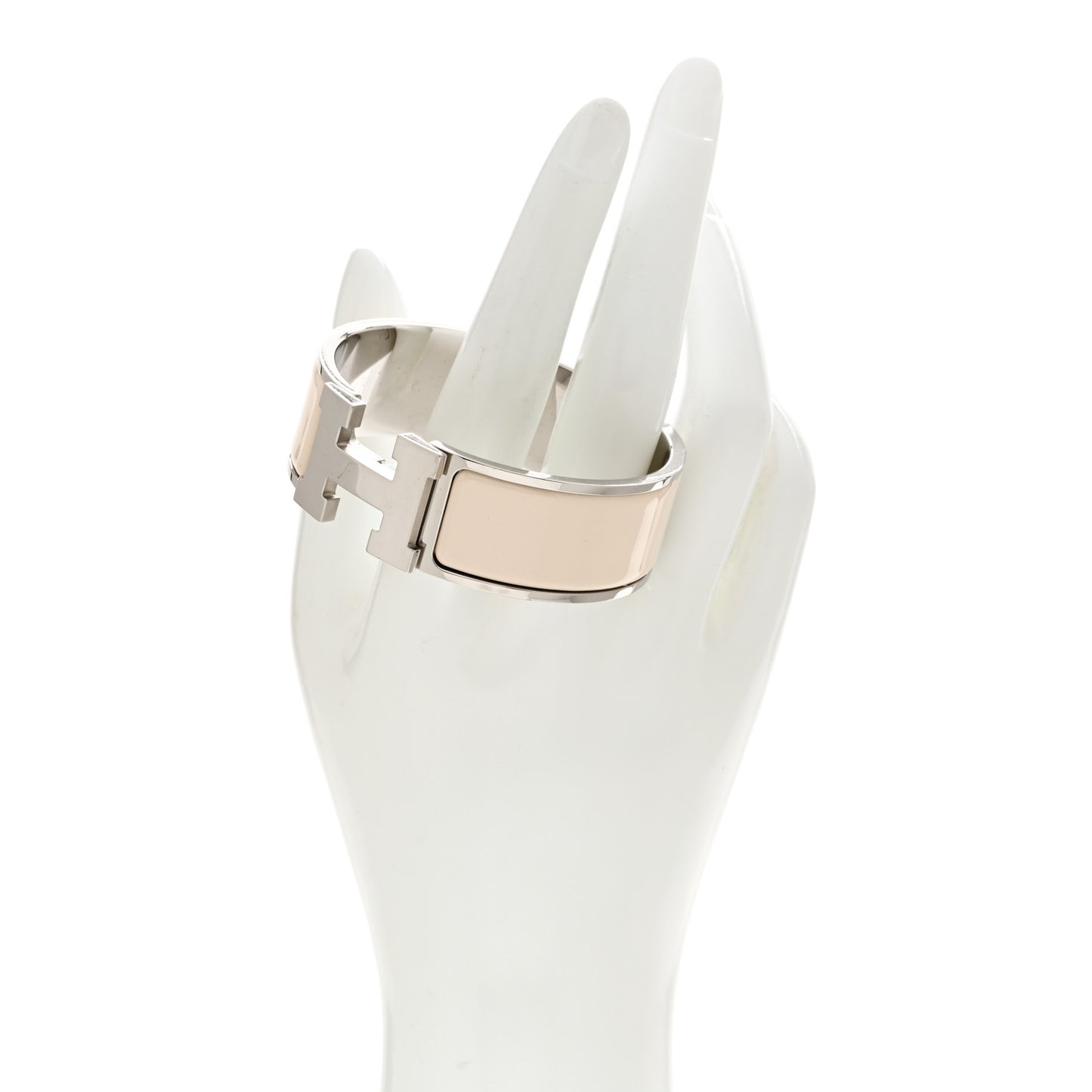 Enamel Wide Clic Clac H Bracelet PM Blanc Percale