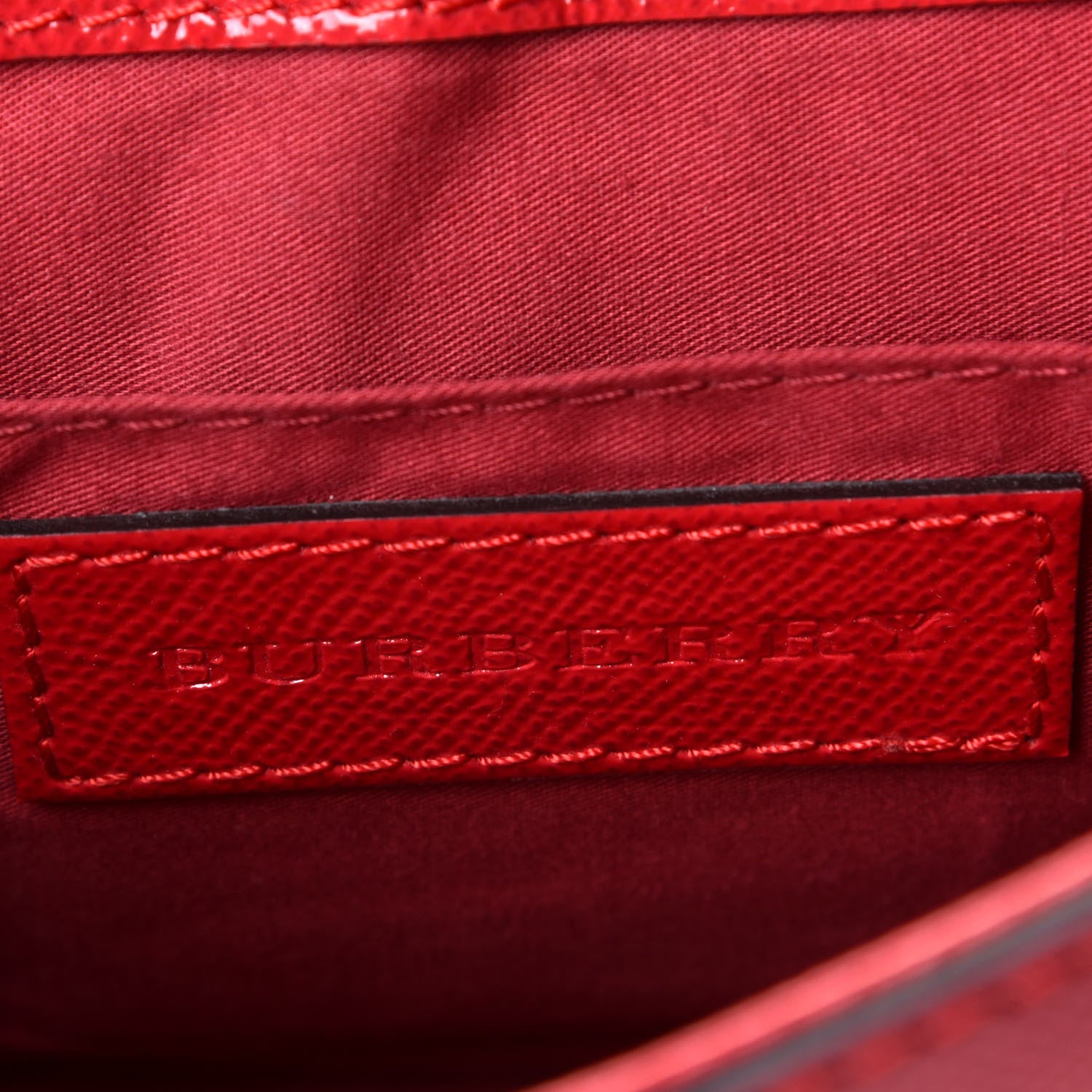Burberry Patent Calfskin Haymarket Check Maydown Crossbody Bag Red 5 of 5