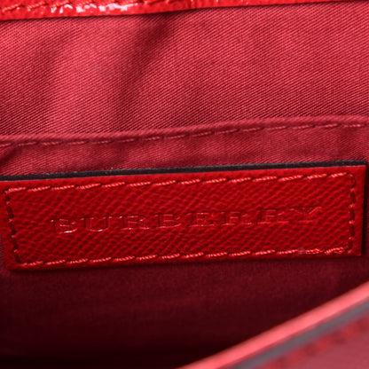 Burberry Patent Calfskin Haymarket Check Maydown Crossbody Bag Red 5 of 5