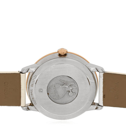 Omega Stainless Steel 18K Red Gold Calfskin Diamond 33mm De Ville Prestige Butterfly Automatic Watch 424.22.33.60.52.001 4 of 7