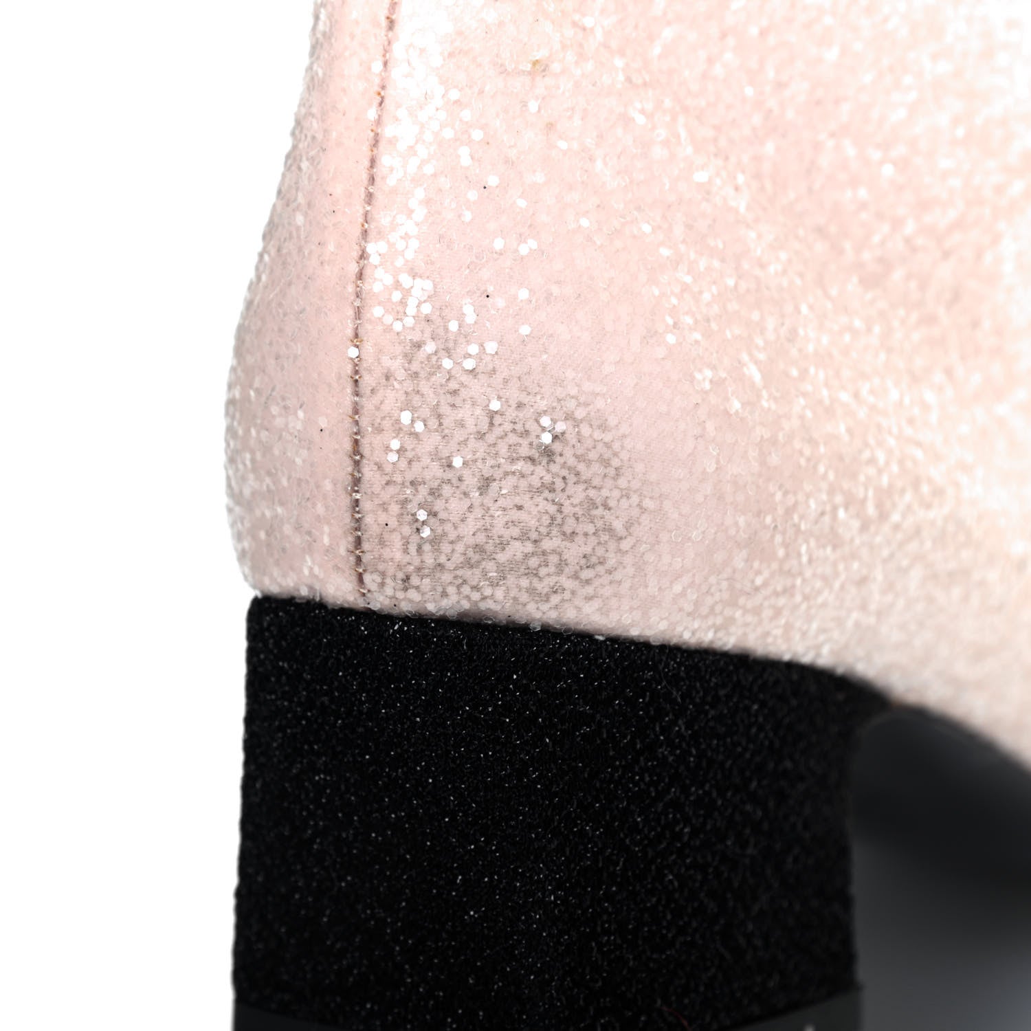 Chanel Glitter Fabric Lurex Cap Toe Fantasy High Boots 38.5 Pink Black 9 of 16