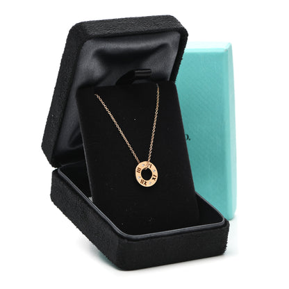 Tiffany 18K Rose Gold Diamond Atlas Pierced Pendant Necklace 5 of 5