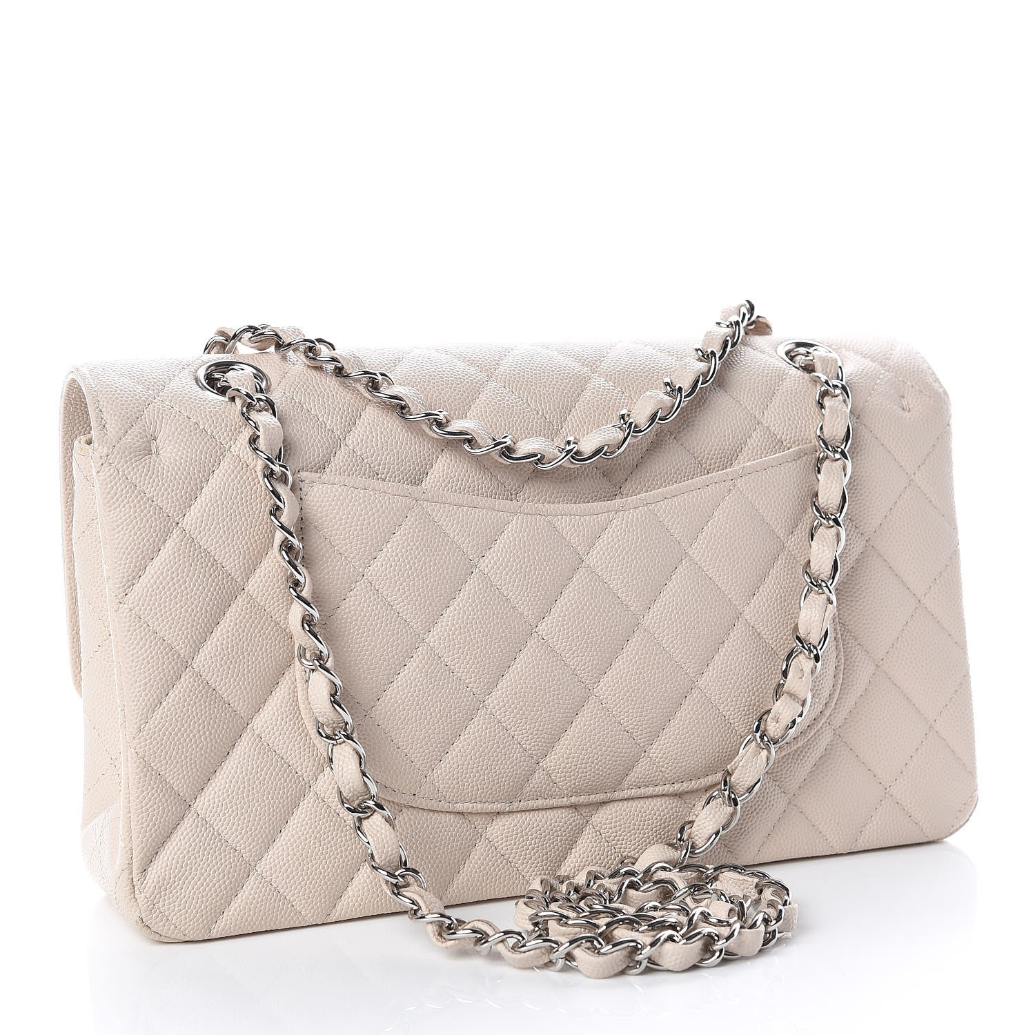 Chanel Caviar Quilted Medium Double Flap Light Beige 4 of 14