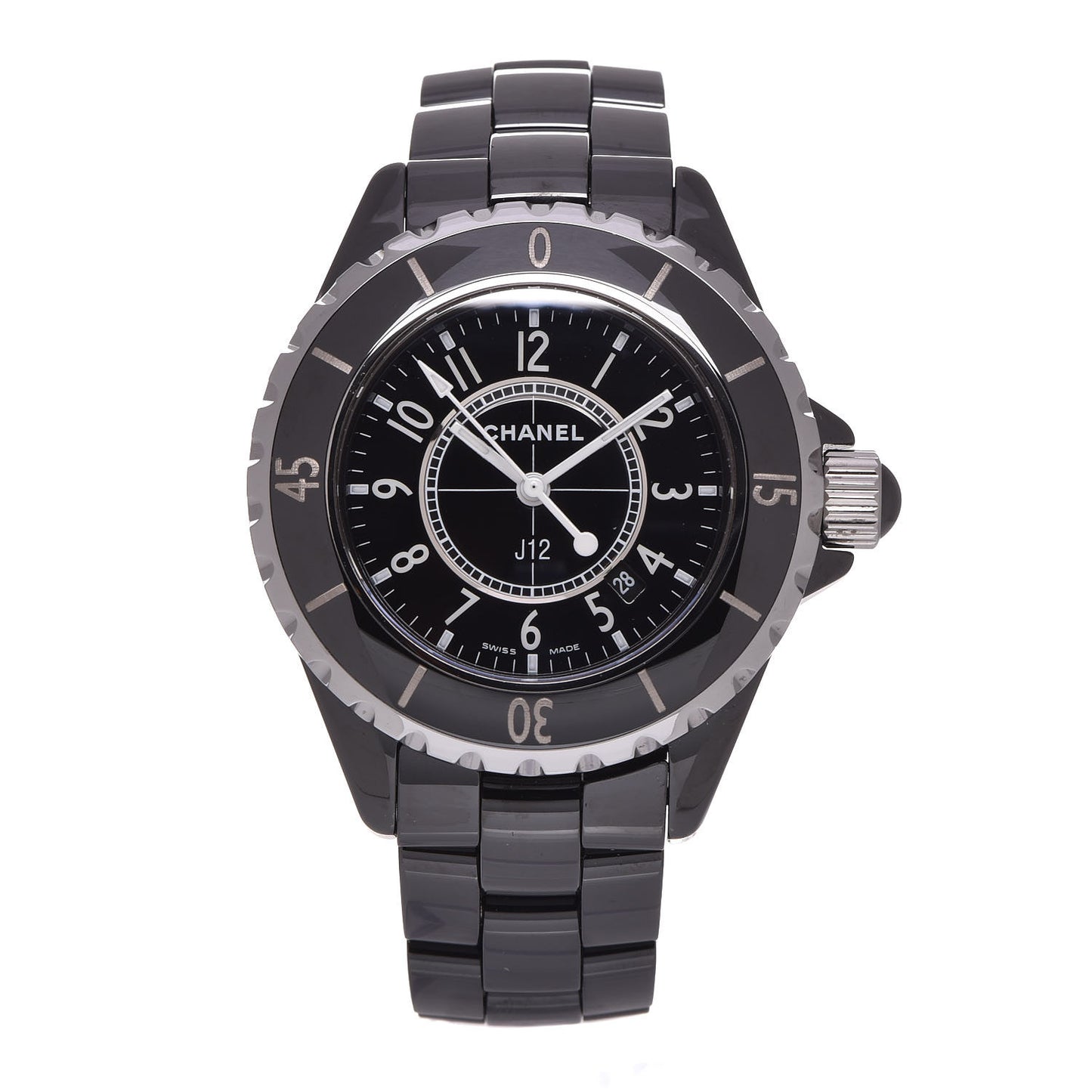 Stainless Steel Ceramic 33mm J12 Quartz Watch Black