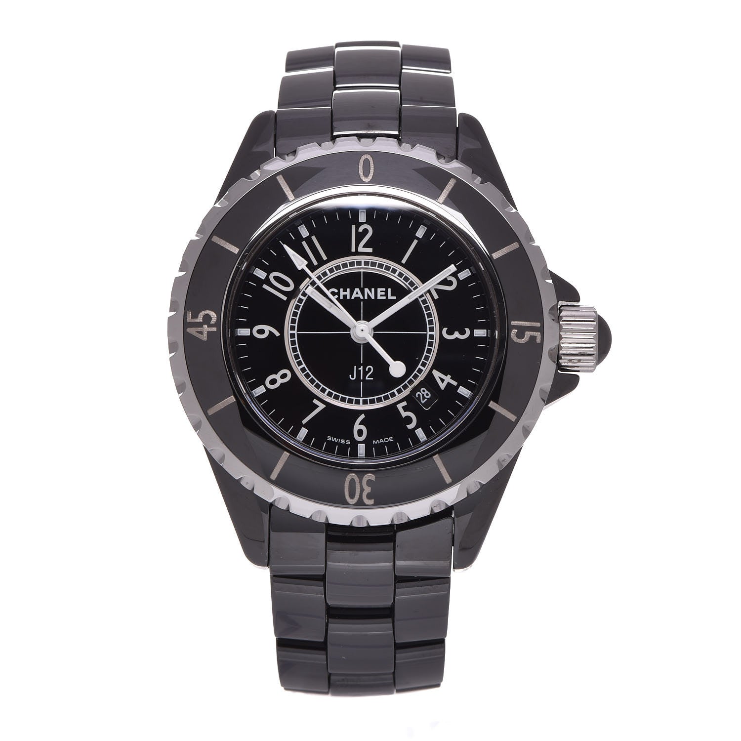 Chanel Stainless Steel Ceramic 33mm J12 Quartz Watch Black 1 of 7