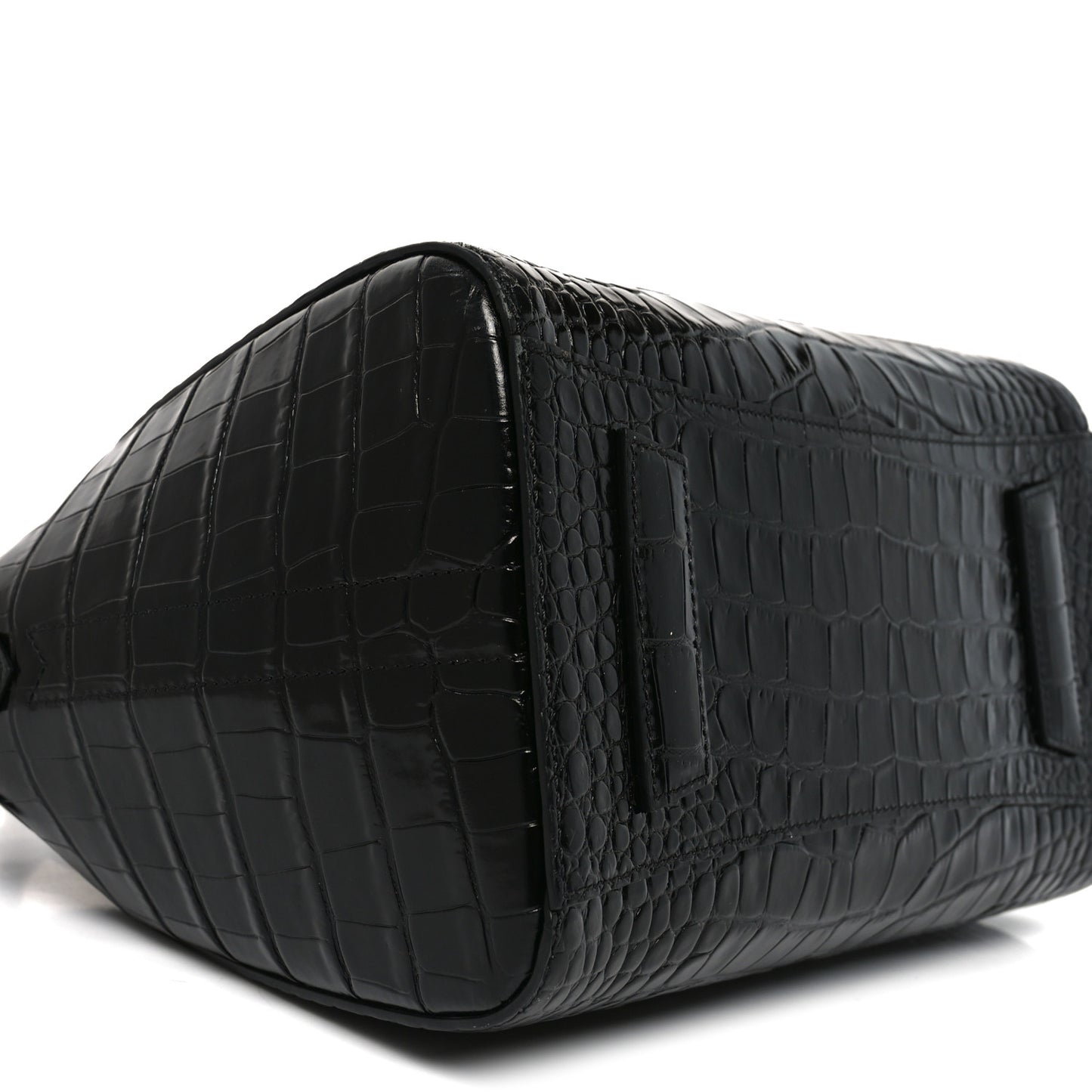 Calfskin Crocodile Embossed Small Antigona Black