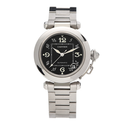 Cartier Stainless Steel 35mm Pasha C Automatic Watch Black 1 of 6
