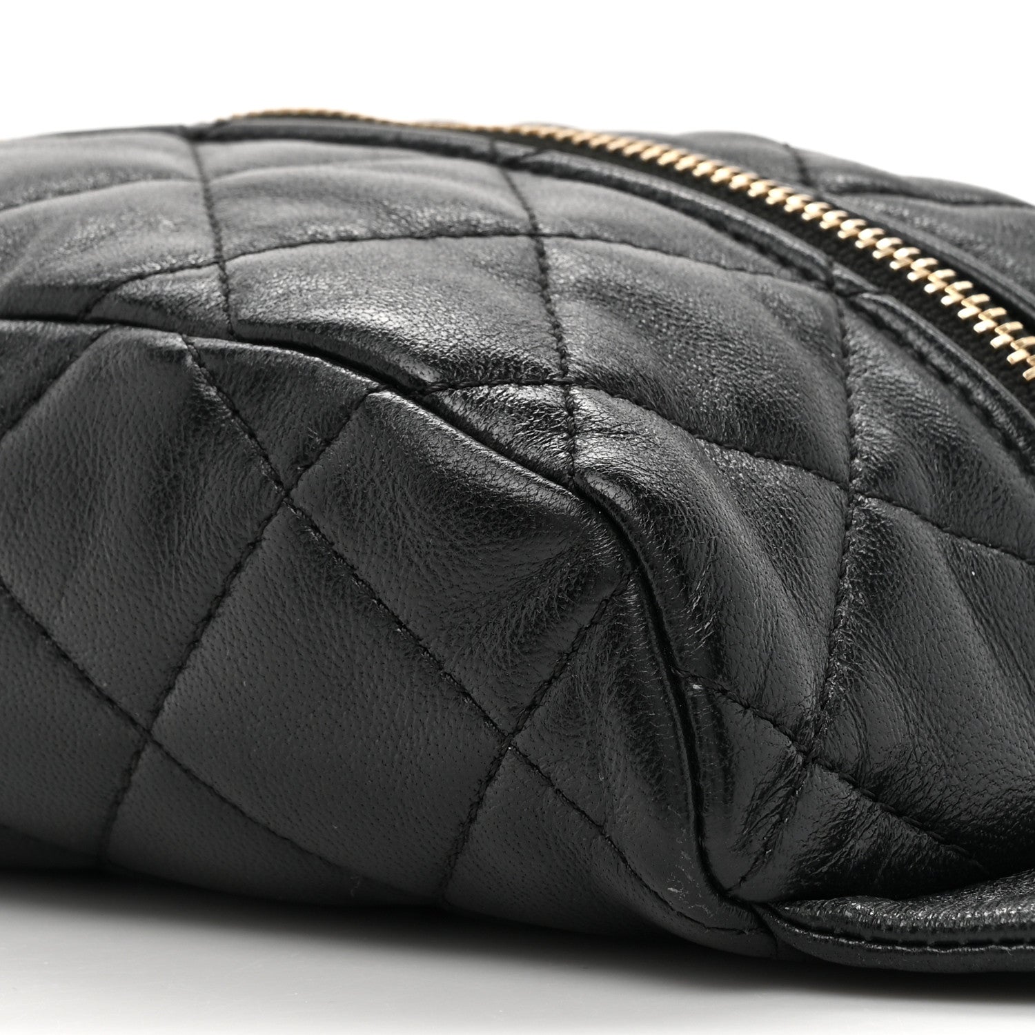 Chanel Lambskin Quilted Linked In Waist Bag Black 9 of 10