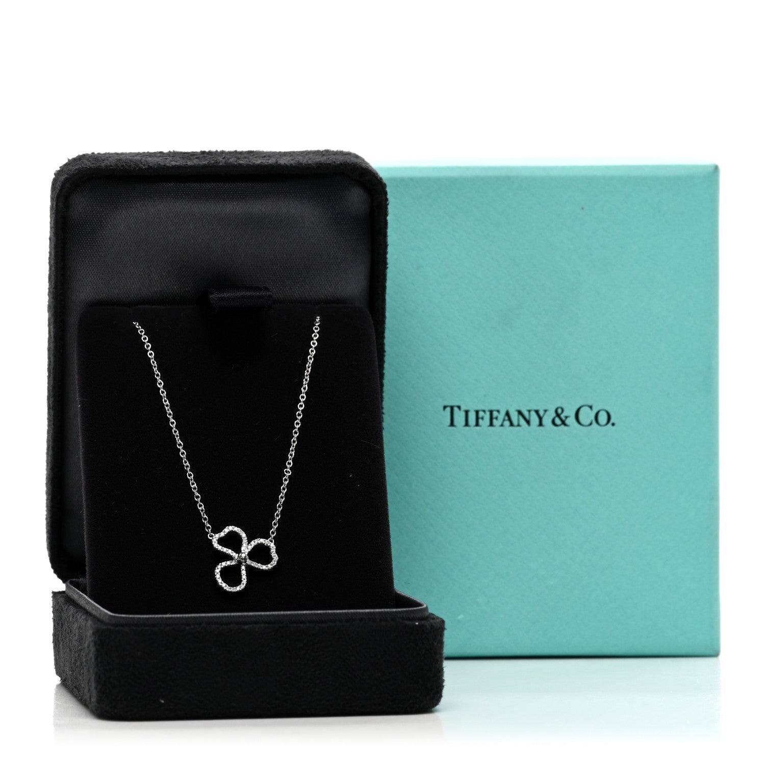 Tiffany Platinum Diamond Mini Paper Flowers Pendant Necklace 5 of 5