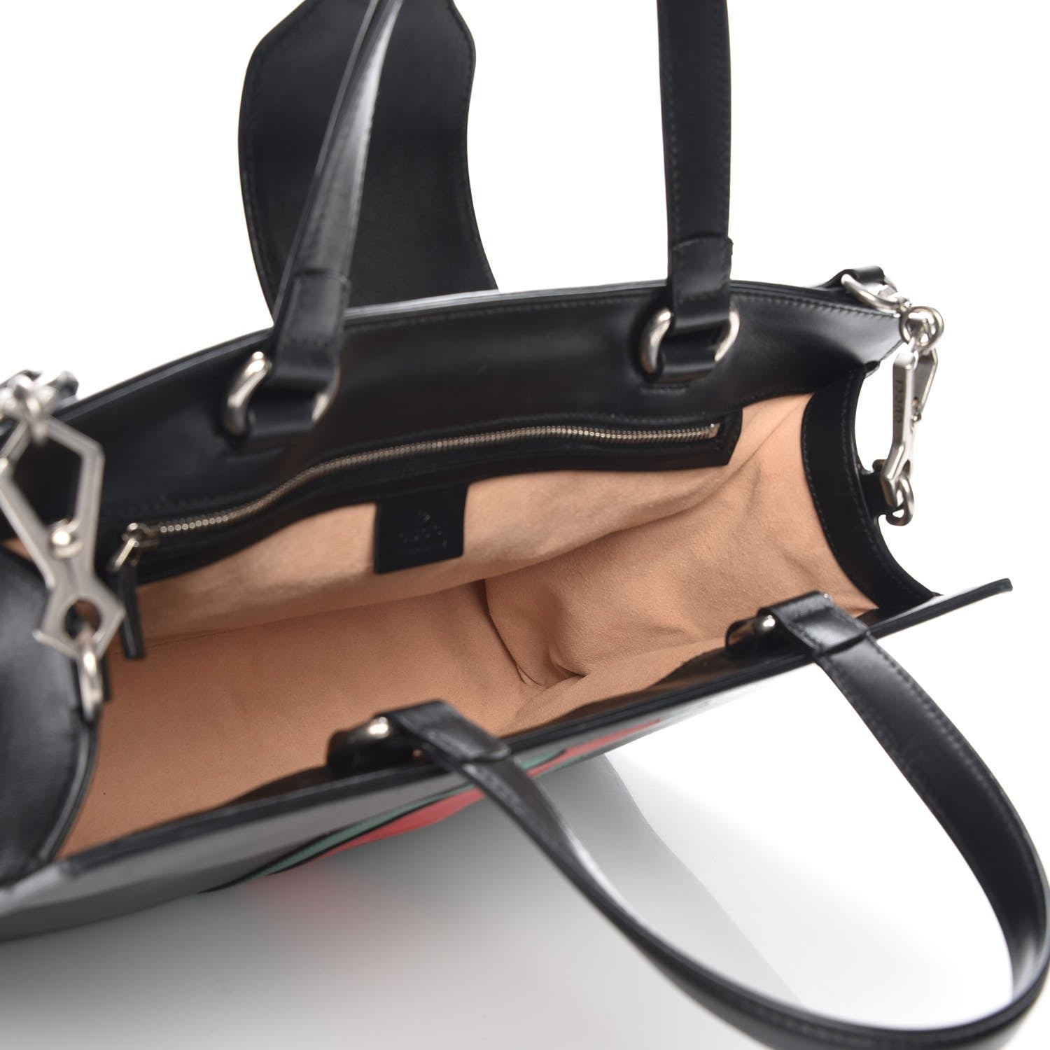 Gucci Calfskin Web Stripe Large Dionysus Tote Bag Black 6 of 8